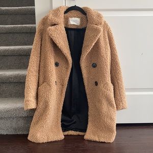 Zara tan teddy coat